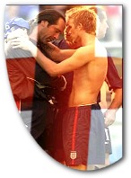 Beckham and Seaman at the World Cup against Brazil